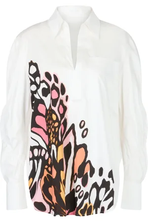 Marc Cain Dames, Blouses & Shirts, Wit, Maat: S Katoen