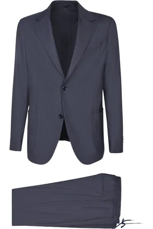 LARDINI Heren, Pakken, Blauw, Maat: S Wol