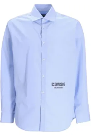 Dsquared2 Heren, Overhemden, Blauw, Maat: XL Katoen