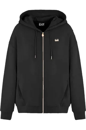 EA7 Dames, Sweatshirts & Hoodies, Zwart, Maat: S Katoen