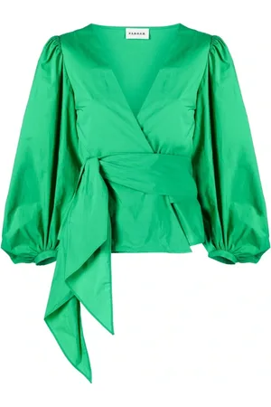 P.A.R.O.S.H. Dames, Blouses & Shirts, Groen, Maat: XS Katoen
