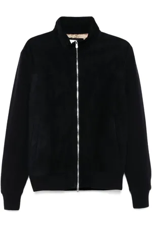 Brunello Cucinelli Heren, Jassen, Blauw, Maat: M Suède