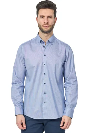 Bugatti Heren, Overhemden, Blauw, Maat: M Katoen