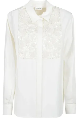 P.A.R.O.S.H. Dames, Blouses & Shirts, Wit, Maat: M Linnen