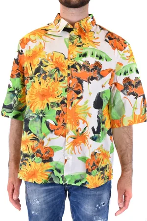 Msgm Heren, Overhemden, Oranje, Maat: XL Katoen