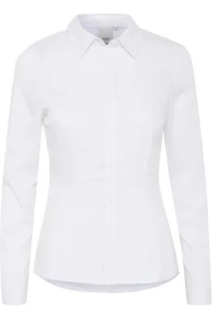 Ichi Dames, Blouses & Shirts, Wit, Maat: 4XS Katoen