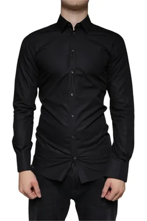 Dolce & Gabbana Heren, Overhemden, Zwart, Maat: S Katoen