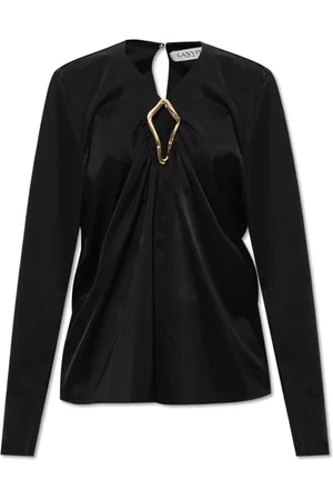 Lanvin Dames, Blouses & Shirts, Zwart, Maat: S Satijn