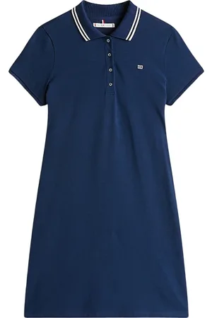 Tommy Hilfiger Dames, Jurken, Blauw, Maat: M Katoen