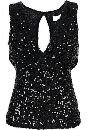 P.A.R.O.S.H. Dames, Tops, Zwart, Maat: L Poliester