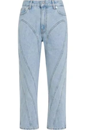 MUGLER Dames, Jeans, Blauw, Maat: S Katoen