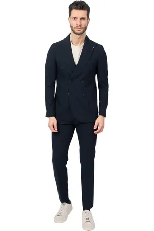 MULISH Heren, Pakken, Blauw, Maat: L Viscose