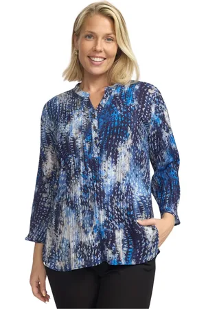 2-Biz Dames, Blouses & Shirts, Blauw, Maat: M