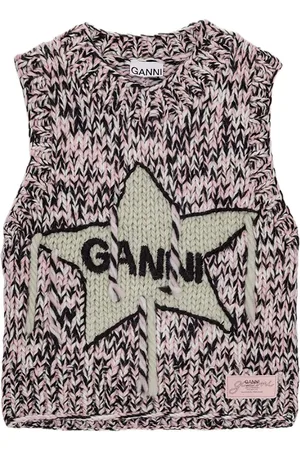 Ganni Dames, Truien, Roze, Maat: M Wol