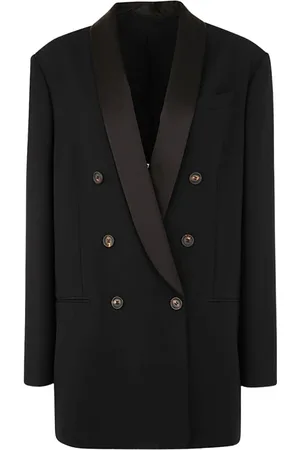 Brunello Cucinelli Dames, Jassen, Zwart, Maat: XL Wol