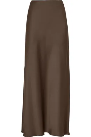 Brunello Cucinelli Dames, Rokken, Bruin, Maat: M Satijn