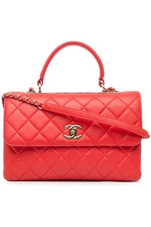CHANEL Dames, Pre-owned, Rood, Maat: ONE Size Leer
