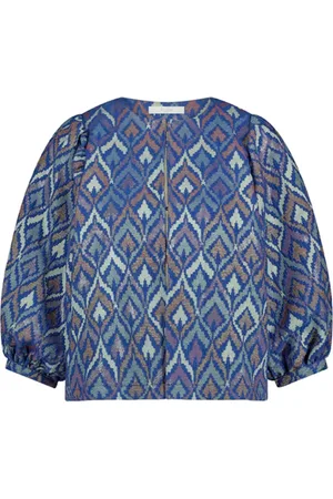 BY-BAR Dames, Blouses & Shirts, Blauw, Maat: L Katoen