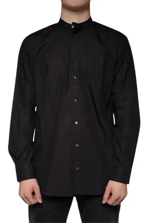 Dolce & Gabbana Heren, Overhemden, Zwart, Maat: S Katoen