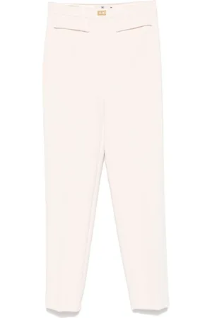 Elisabetta Franchi Dames, Broeken, Wit, Maat: M Poliester