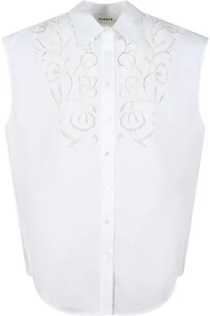 P.A.R.O.S.H. Dames, Blouses & Shirts, Wit, Maat: L Katoen