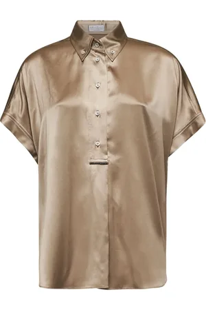 Brunello Cucinelli Dames, Blouses & Shirts, Groen, Maat: L Zijde