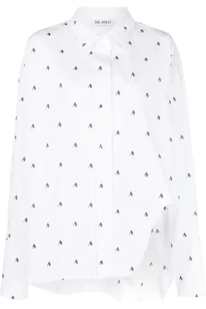 The Attico Dames, Blouses & Shirts, Wit, Maat: 2XS Katoen