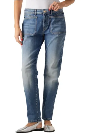 Summum Woman Dames, Jeans, Blauw, Maat: XL Katoen