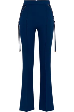 Elisabetta Franchi Dames, Broeken, Blauw, Maat: M Poliester