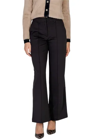 Ichi Dames, Broeken, Zwart, Maat: L Viscose