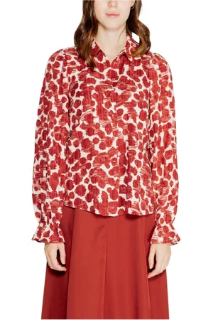 VERO MODA Dames, Blouses & Shirts, Rood, Maat: XL Poliester