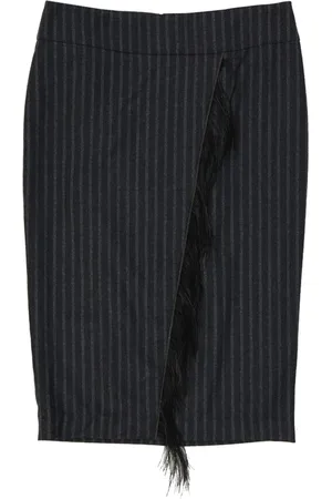 Brunello Cucinelli Dames, Rokken, Grijs, Maat: M Wol
