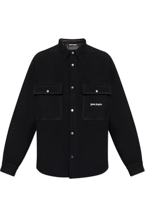 Palm Angels Heren, Overhemden, Zwart, Maat: S Wol