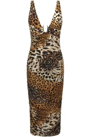 Roberto Cavalli Dames, Jurken, Bruin, Maat: 2XS