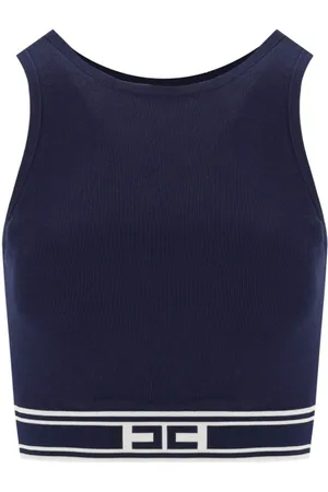 Elisabetta Franchi Dames, Tops, Blauw, Maat: S Viscose