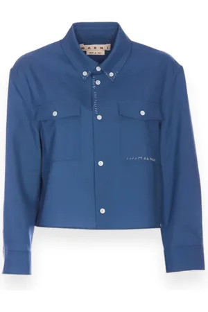 Marni Dames, Blouses & Shirts, Blauw, Maat: S Wol