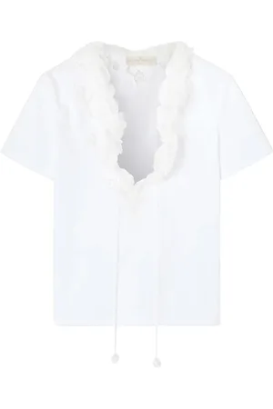 ERMANNO SCERVINO Dames, Tops, Wit, Maat: L Katoen
