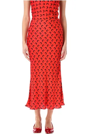 Marine Serre Dames, Rokken, Rood, Maat: M Satijn