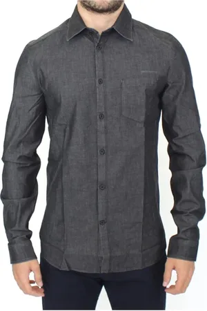 ERMANNO SCERVINO Heren, Overhemden, Grijs, Maat: M Denim