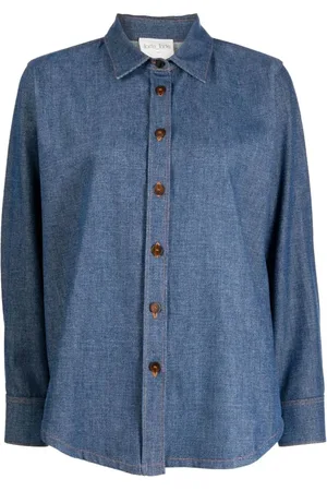 FORTE FORTE Dames, Blouses & Shirts, Blauw, Maat: XL Denim