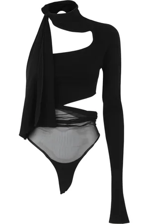 MUGLER Dames, Tops, Zwart, Maat: M