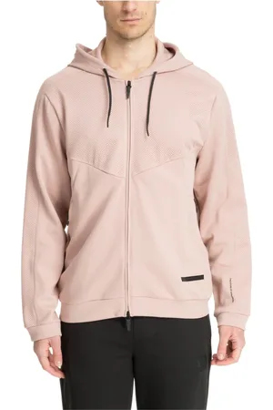 EA7 Heren, Sweatshirts & Hoodies, Roze, Maat: M Katoen