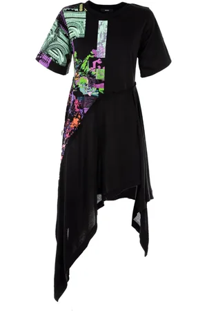 Diesel Dames, Jurken, Zwart, Maat: S Viscose