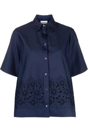 P.A.R.O.S.H. Dames, Blouses & Shirts, Blauw, Maat: XS Katoen