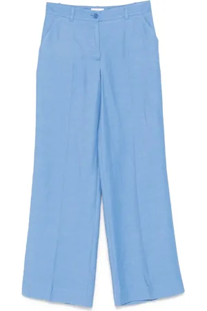 P.A.R.O.S.H. Dames, Broeken, Blauw, Maat: S Linnen