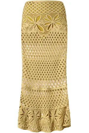 Pinko Dames, Rokken, Geel, Maat: M Viscose