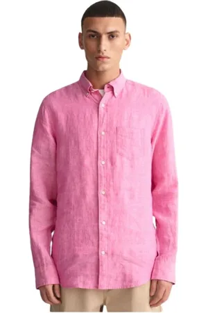 GANT Heren, Overhemden, Roze, Maat: XL Linnen