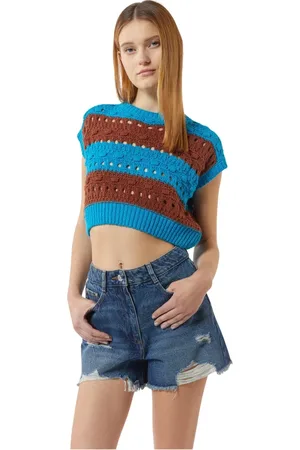 Silvian Heach Dames, Truien, Blauw, Maat: L Katoen