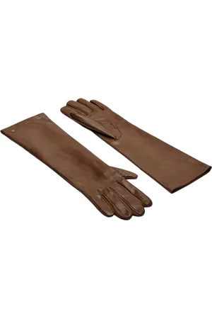 Max Mara Dames, Accessoires, Bruin, Maat: 7 1/2 IN Leer