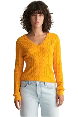GANT Dames, Truien, Oranje, Maat: XL Katoen